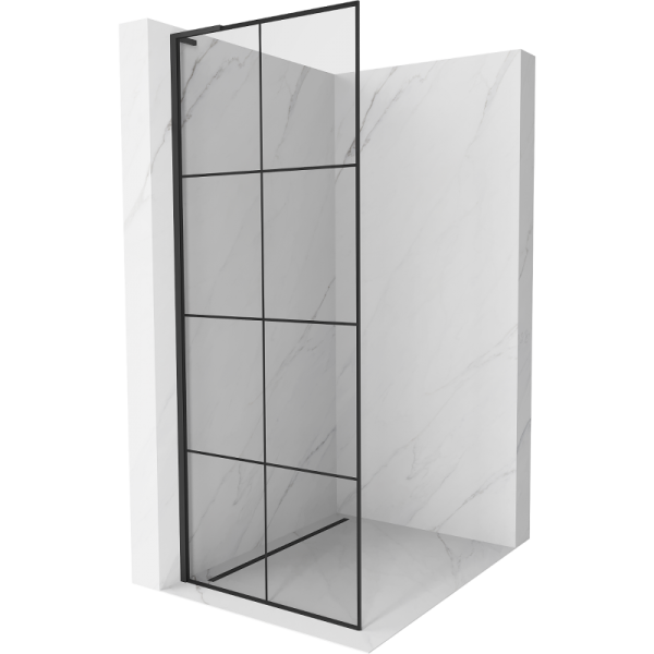 Ścianka prysznicowa Walk-in Mexen Kioto L 90 x 200 cm, czarny wzór, czarna 505494