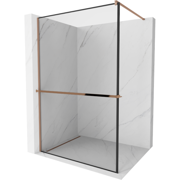 Ścianka prysznicowa z półką Walk-in Mexen Kioto+ 140 x 200 cm 505406