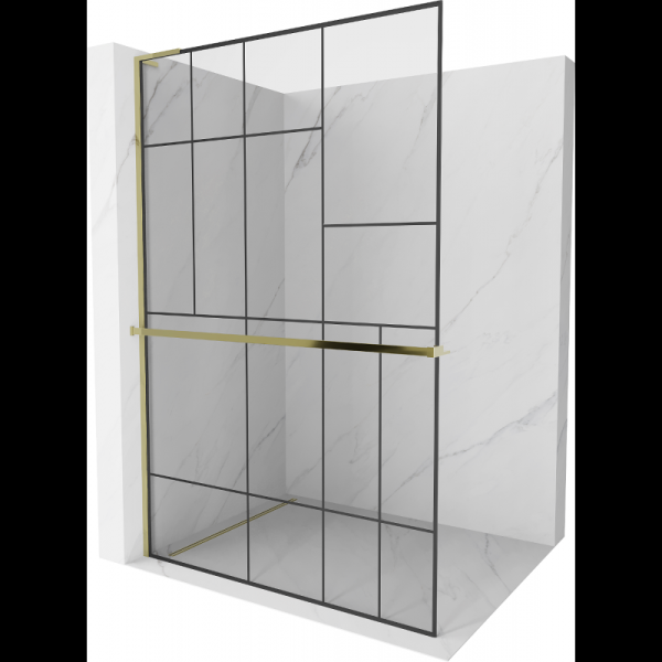 Ścianka prysznicowa z półką Walk-in Mexen Kioto+ L 110 x 200 cm 503166