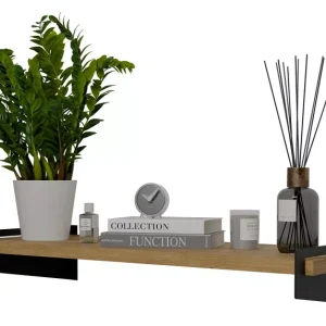 Ścienna półka na książki w stylu loft czarny + dąb artisan – Sarvon 648703 Ścienna półka na książki w stylu loft czarny + dąb artisan – Sarvon 648703