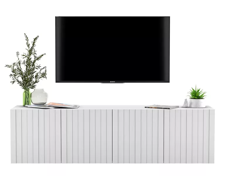 Ścienna szafka rtv z lamelami - Zereon 692525