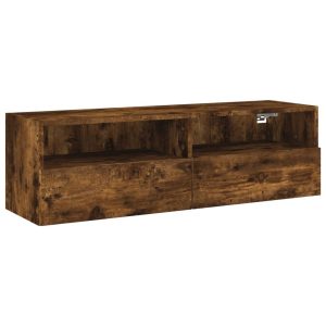 Ścienna szafka TV przydymiony dąb 100x30x30 cm 857619 Ścienna szafka TV przydymiony dąb 100x30x30 cm 857619