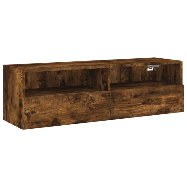 Ścienna szafka TV przydymiony dąb 100x30x30 cm 857619