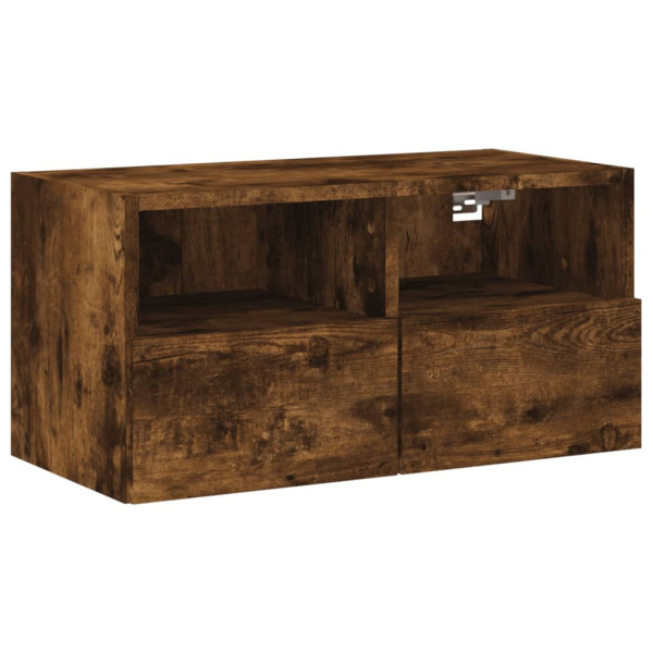 Ścienna szafka TV przydymiony dąb 60x30x30 cm 857696