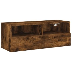 Ścienna szafka TV przydymiony dąb 80x30x30 cm 857700 Ścienna szafka TV przydymiony dąb 80x30x30 cm 857700