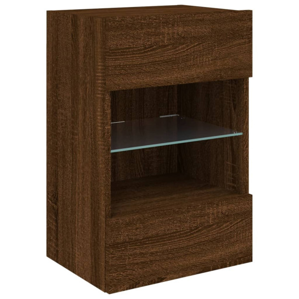 Ścienna szafka TV z LED brązowy dąb 40x30x60.5 cm 867313