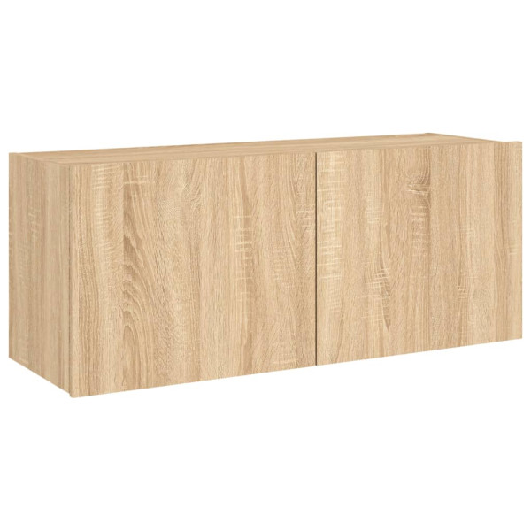 Ścienna szafka TV z LED dąb sonoma 100x35x41 cm 866675
