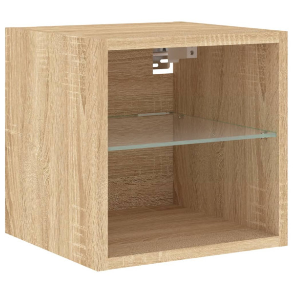 Ścienna szafka TV z LED dąb sonoma 30x28.5x30 cm 765112