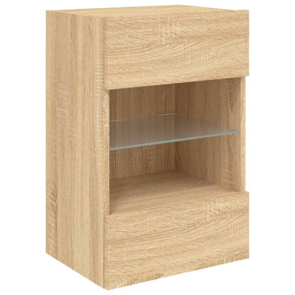 Ścienna szafka TV z LED dąb sonoma 40x30x60.5 cm 867317