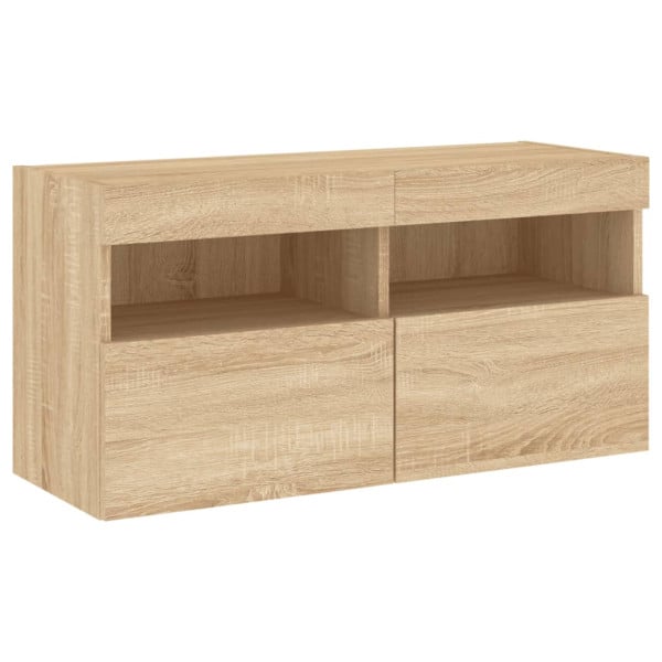 Ścienna szafka TV z LED dąb sonoma 80x30x40 cm 866595