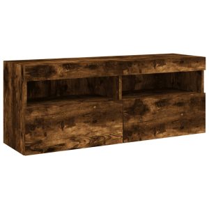 Ścienna szafka TV z LED przydymiony dąb 100x30x40 cm 866523 Ścienna szafka TV z LED przydymiony dąb 100x30x40 cm 866523