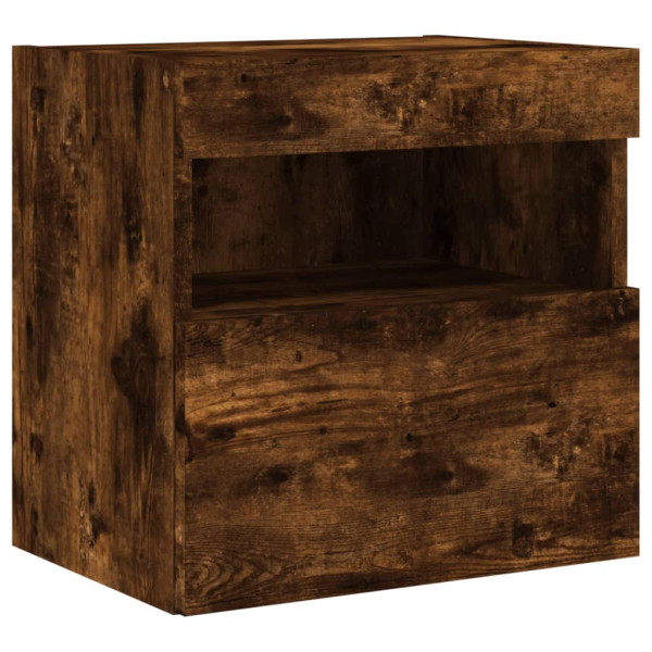Ścienna szafka TV z LED przydymiony dąb 40x30x40 cm 866552
