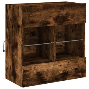 Ścienna szafka TV z LED przydymiony dąb 58.5x30x60.5 cm 867337 Ścienna szafka TV z LED przydymiony dąb 58.5x30x60.5 cm 867337