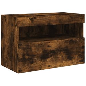 Ścienna szafka TV z LED przydymiony dąb 60x30x40 cm 866535 Ścienna szafka TV z LED przydymiony dąb 60x30x40 cm 866535
