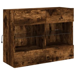 Ścienna szafka TV z LED przydymiony dąb 78.5x30x60.5 cm 867338 Ścienna szafka TV z LED przydymiony dąb 78.5x30x60.5 cm 867338