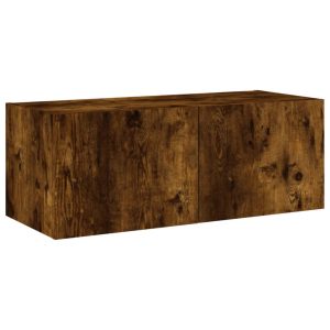 Ścienna szafka TV z LED przydymiony dąb 80x35x31 cm 763516 Ścienna szafka TV z LED przydymiony dąb 80x35x31 cm 763516