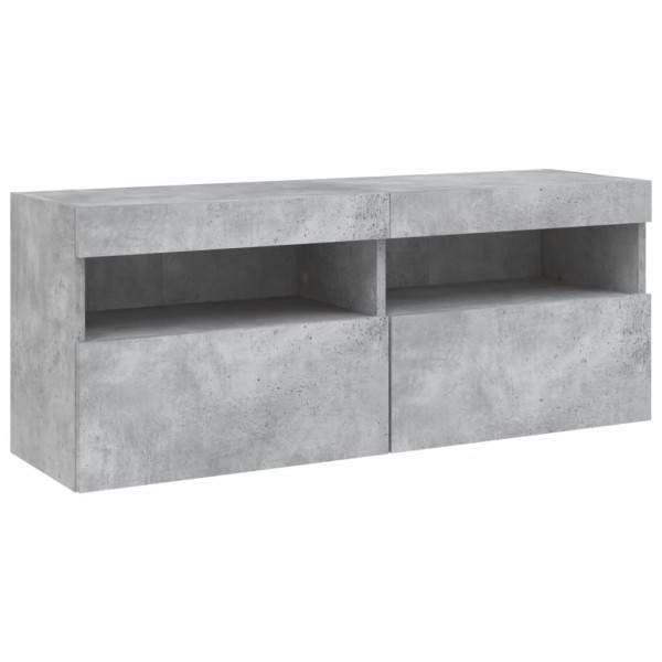 Ścienna szafka TV z LED szarość betonu 100x30x40 cm 866549
