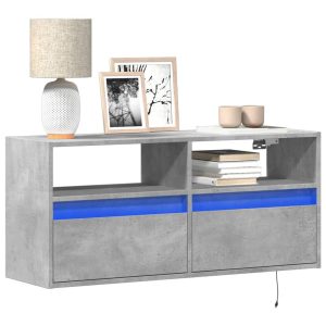Ścienna szafka TV z LED szarość betonu 100x31x45 cm 867942 Ścienna szafka TV z LED szarość betonu 100x31x45 cm 867942