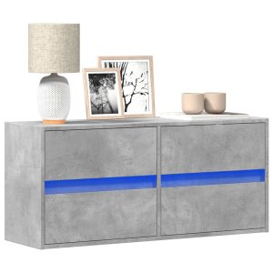 Ścienna szafka TV z LED szarość betonu 100x31x45 cm 867649 Ścienna szafka TV z LED szarość betonu 100x31x45 cm 867649