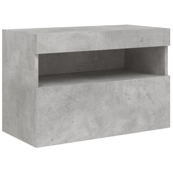 Ścienna szafka TV z LED szarość betonu 60x30x40 cm 866556