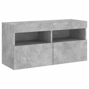 Ścienna szafka TV z LED szarość betonu 80x30x40 cm 866509 Ścienna szafka TV z LED szarość betonu 80x30x40 cm 866509