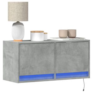 Ścienna szafka TV z LED szarość betonu 80x31x35 cm 867293 Ścienna szafka TV z LED szarość betonu 80x31x35 cm 867293