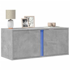 Ścienna szafka TV z LED szarość betonu 80x31x35 cm 764473 Ścienna szafka TV z LED szarość betonu 80x31x35 cm 764473