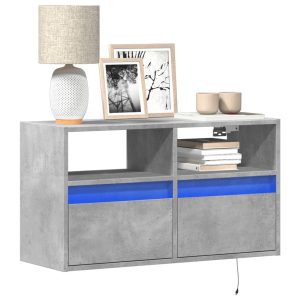 Ścienna szafka TV z LED szarość betonu 80x31x45 cm 867140 Ścienna szafka TV z LED szarość betonu 80x31x45 cm 867140