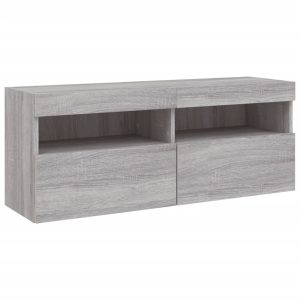 Ścienna szafka TV z LED szary dąb sonoma 100x30x40 cm 866564 Ścienna szafka TV z LED szary dąb sonoma 100x30x40 cm 866564