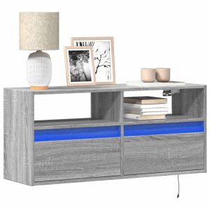 Ścienna szafka TV z LED szary dąb sonoma 100x31x45 cm 867992 Ścienna szafka TV z LED szary dąb sonoma 100x31x45 cm 867992