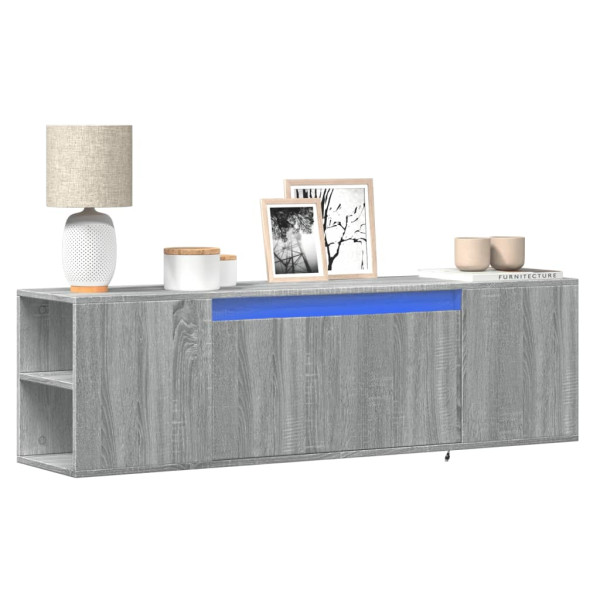 Ścienna szafka TV z LED szary dąb sonoma 135x31x39.5 cm 867132