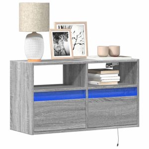 Ścienna szafka TV z LED szary dąb sonoma 80x31x45 cm 868041 Ścienna szafka TV z LED szary dąb sonoma 80x31x45 cm 868041
