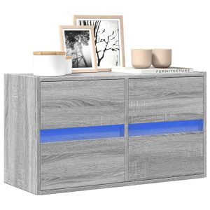Ścienna szafka TV z LED szary dąb sonoma 80x31x45 cm 762039 Ścienna szafka TV z LED szary dąb sonoma 80x31x45 cm 762039