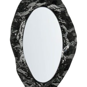 Ścienne lustro do salonu wiszące czarne 825464