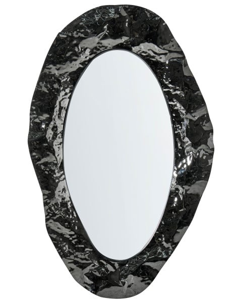 Ścienne lustro do salonu wiszące czarne 825464