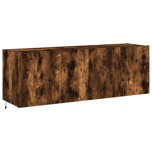 Ścienne szafki TV z LED 2 szt. przydymiony dąb 60x35x41 cm 763581