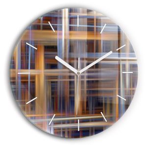 Ścienny Zegar szklany ozdobny Abstrakcja geometria fi30 214286