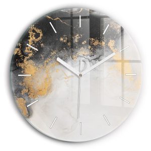 Ścienny Zegar szklany ozdobny Artystyczny marmur fi30 214968 Ścienny Zegar szklany ozdobny Artystyczny marmur fi30 214968
