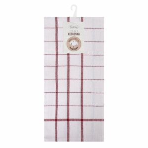 Ścierka kuchenna bawełniana 50×70 cm czerwony CHECK 723459