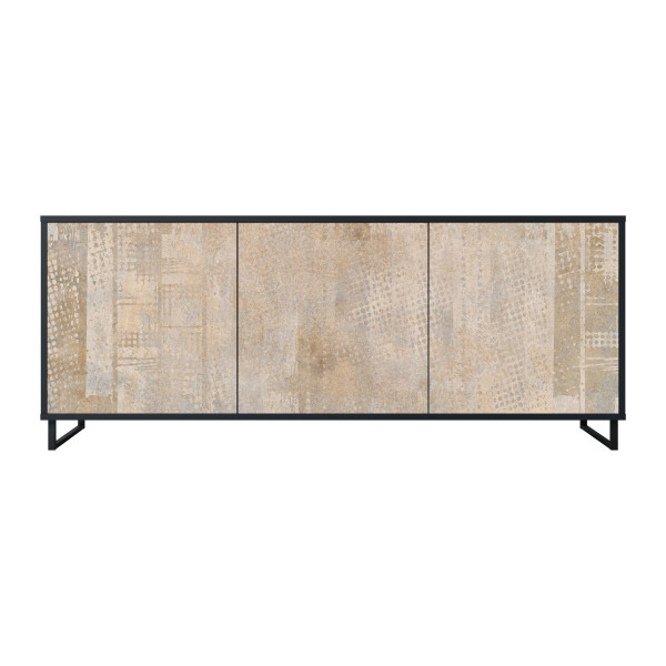 SCREEN ERROR Komoda 3 drzwi Czarna-Metalowa ramka czarna 441649