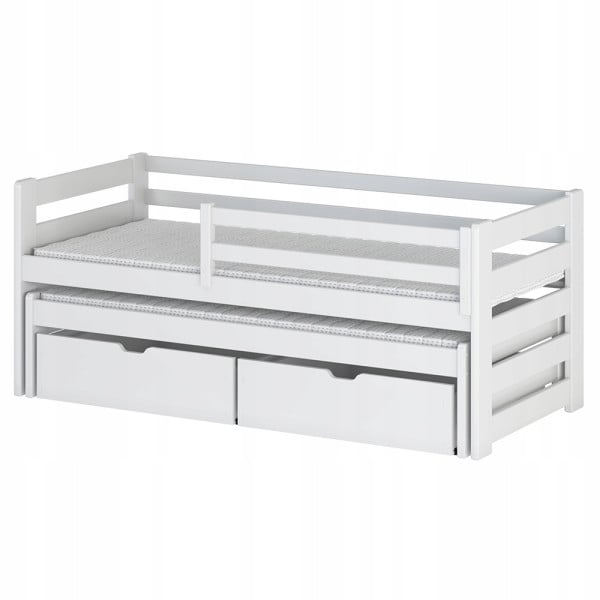 SENSO 90x190 białe łóżko podwójne wysuwane Lano Meble 566767