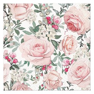 Serwetki z różami 20 szt. 25×25 cm 54496 Serwetki z różami 20 szt. 25×25 cm 54496