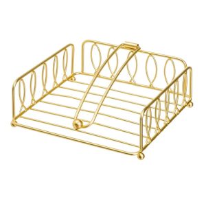 Serwetnik metalowy złoty 19x19x6,5 cm kwadratowy 992474 Serwetnik metalowy złoty 19x19x6,5 cm kwadratowy 992474