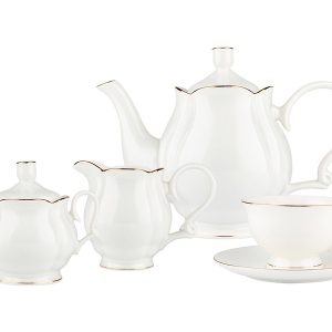 Serwis kawowy Valetina porcelanowy 15 el. biało-złoty 50532 Serwis kawowy Valetina porcelanowy 15 el. biało-złoty 50532