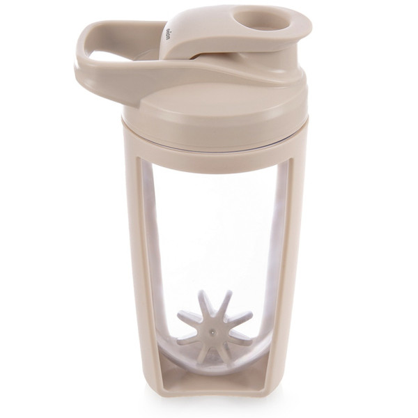 Shaker treningowy z kulką tritan beżowy szczelny 700 ml 777146