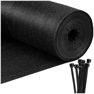 Siatka cieniująca 90% 1,5x25m siatka osłonowa, opaski zaciskowe 100 szt. 677352 Siatka cieniująca 90% 1,5x25m siatka osłonowa, opaski zaciskowe 100 szt. 677352