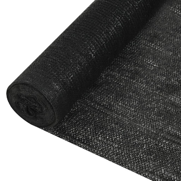 Siatka Cieniująca Parawan Na Ogrodzenie Czarna 1,5x50 m HDPE 195 g/m² 952508