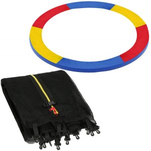 Siatka do trampoliny zewnętrzna z osłoną na sprężyny 305 cm 10 FT 8 słupków 573837