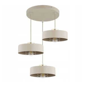 Sisu Round lampa wisząca 3xE27 beżowa 1022970