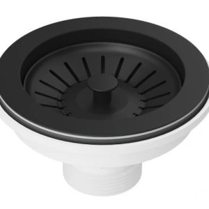 Sitko do zlewozmywaka czarne korek stal nierdzewna PCV 90 mm 255041 Sitko do zlewozmywaka czarne korek stal nierdzewna PCV 90 mm 255041